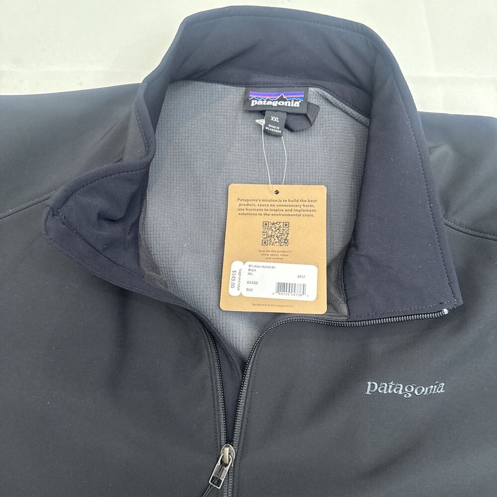 NEW Patagonia Adze Hybrid Jacket Zipper Men’s 2XL Polartec Black 83450 MSRP $149 - Picture 3 of 10